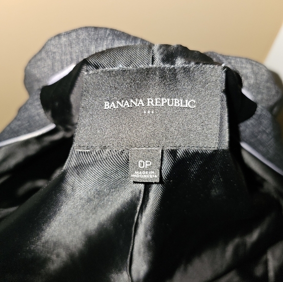 Banana Republic 0P Petite long Sleeve Black/Grey Blazer Basic Work Wear - Picture 4 of 8